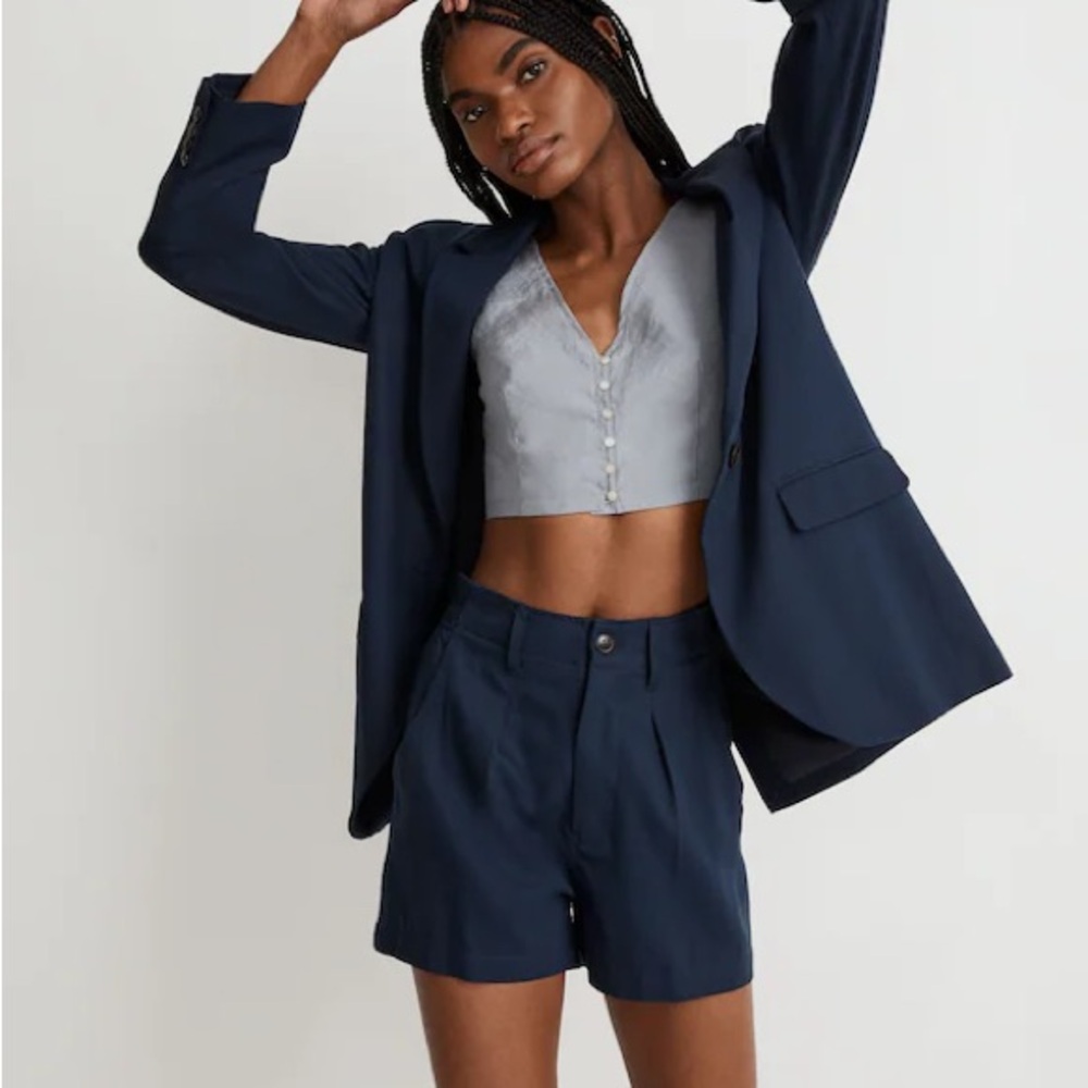 Madewell The Neale Short Drapeweave Navy Size 0